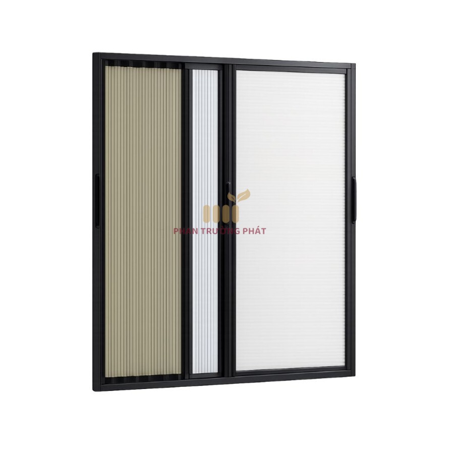 Cửa Sổ Có Ray Rèm Tổ Ong Kết Hợp Cửa Lưới Chống Muỗi Hệ 26