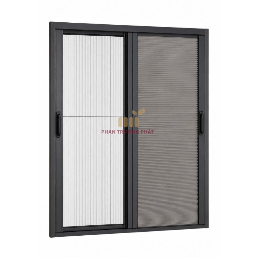 Rèm tổ ong kết hợp cửa lưới chống muỗi không ray dành cho cửa đi