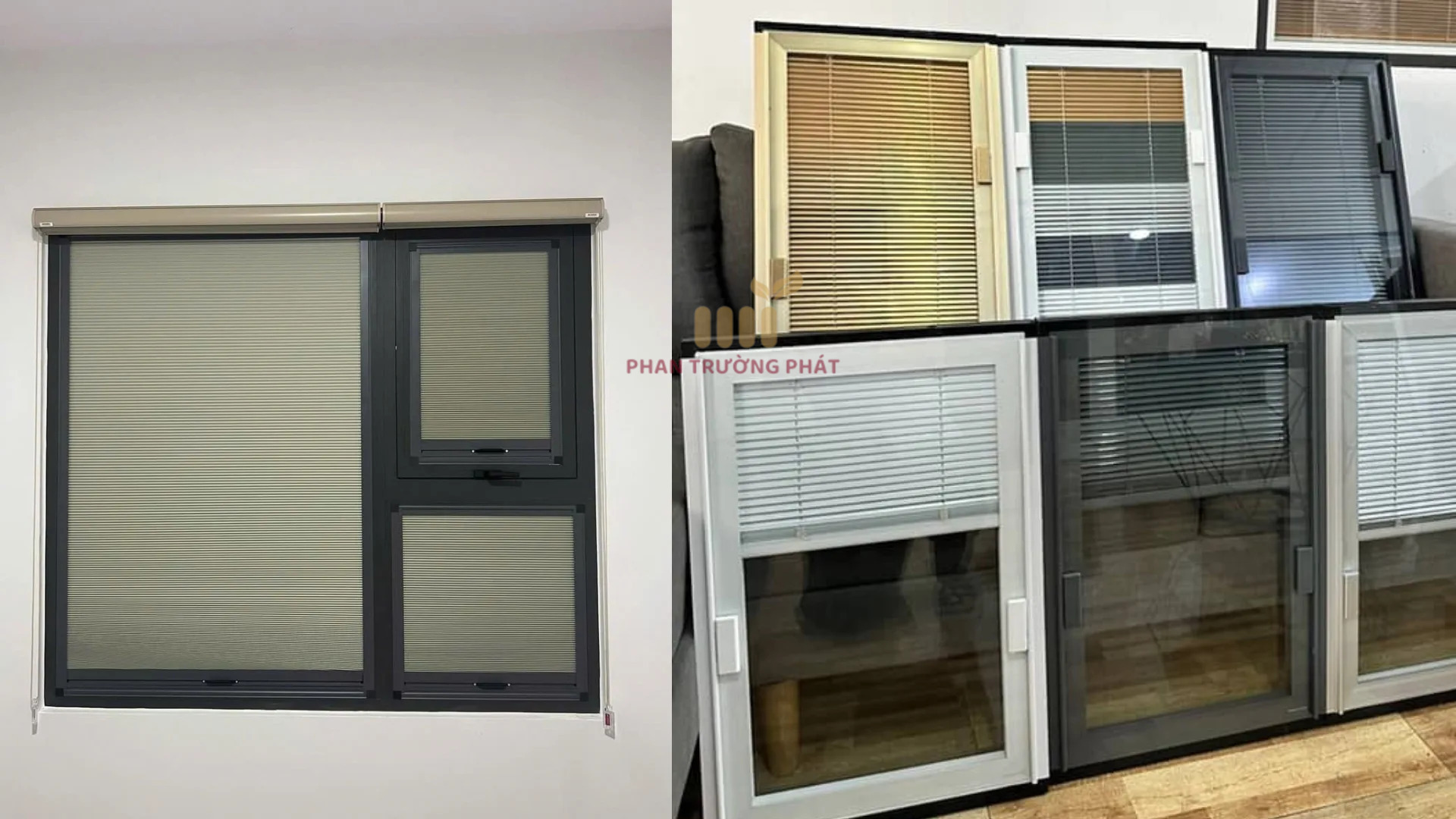 Rèm Tổ Ong Gắn Trên Kính Lùa Ngang Hệ 40