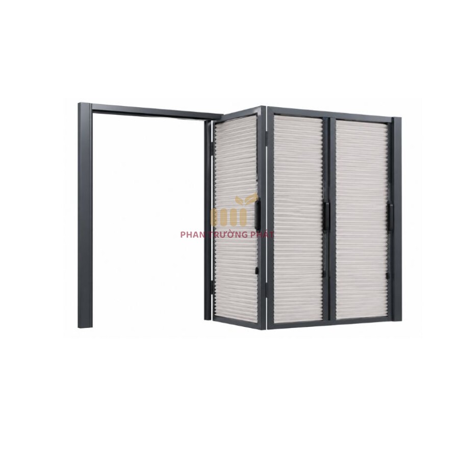 Vách ngăn không ray hệ nhôm 40 có xích, rèm tổ ong ghép cánh