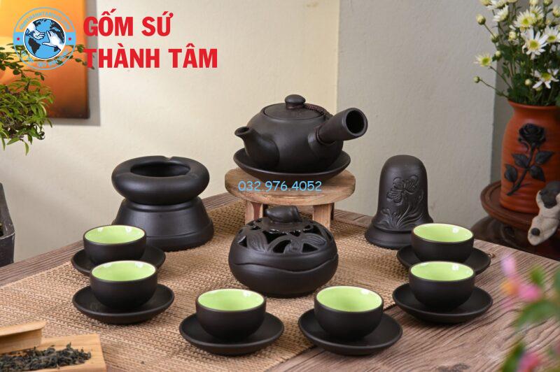 Noi mua am tra gom tu sa co hoa tiet quai tru va hoa tiet hoa sen dep mat tinh xao chat luong nhat