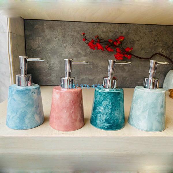 Bình đựng sữa tắm vân đá đủ màu Bình đựng sữa tắm vân đá đủ màu