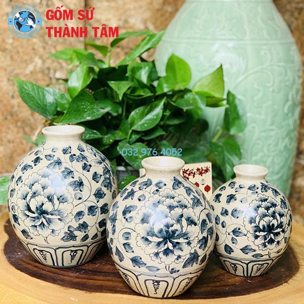 Bình hoa men rạn nhiều kiểu dáng