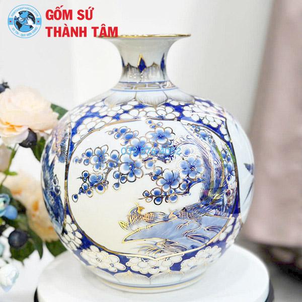Bình hút lộc vẽ vàng tứ quý