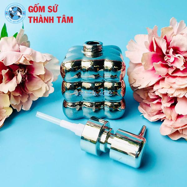 Bình sứ đựng sữa tắm dầu gội dáng vuông