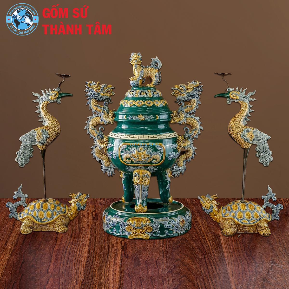 Bộ Lư Hương Đỉnh Hạc Bản Mệnh