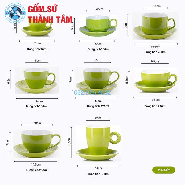 Cốc Sứ Cafe Men Bóng Vàng