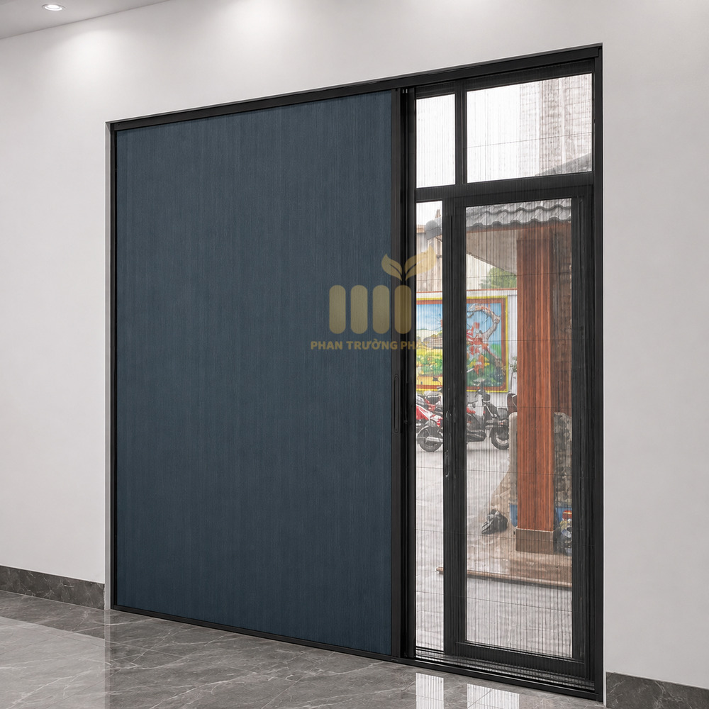 Cửa Sổ Có Ray Rèm Tổ Ong Kết Hợp Cửa Lưới Chống Muỗi Hệ 30