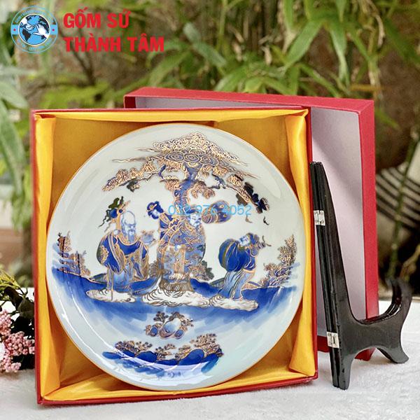 Đĩa sứ lưu niệm vàng kim dia su luu niem vang kim 5