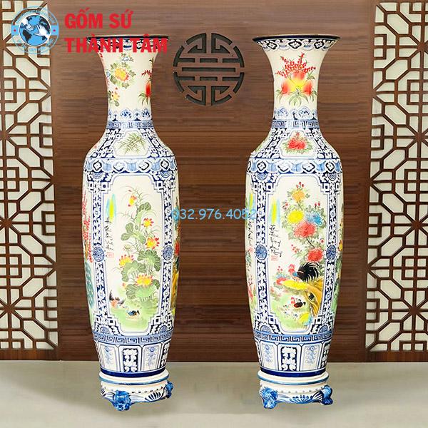 Lục Bình Tứ Qúy Màu Vẽ Kỹ