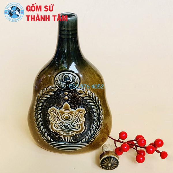 Nậm Rượu Men Mật Đắp Nổi