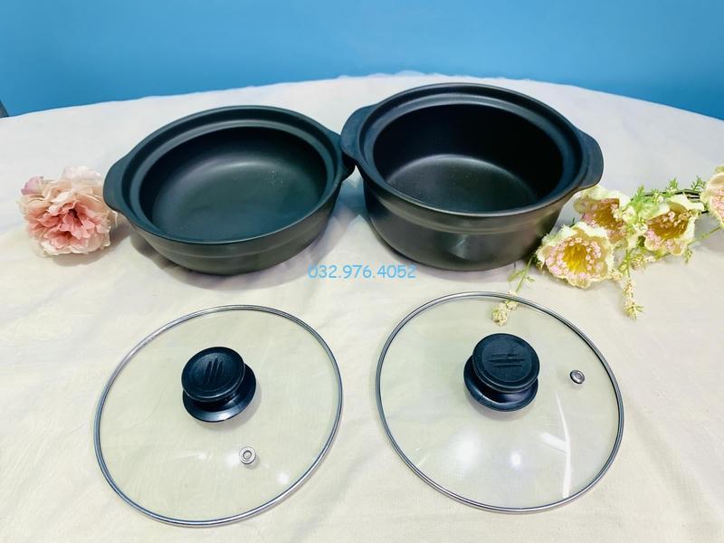 Nồi Niêu Đất Nắp Kính Full Size
