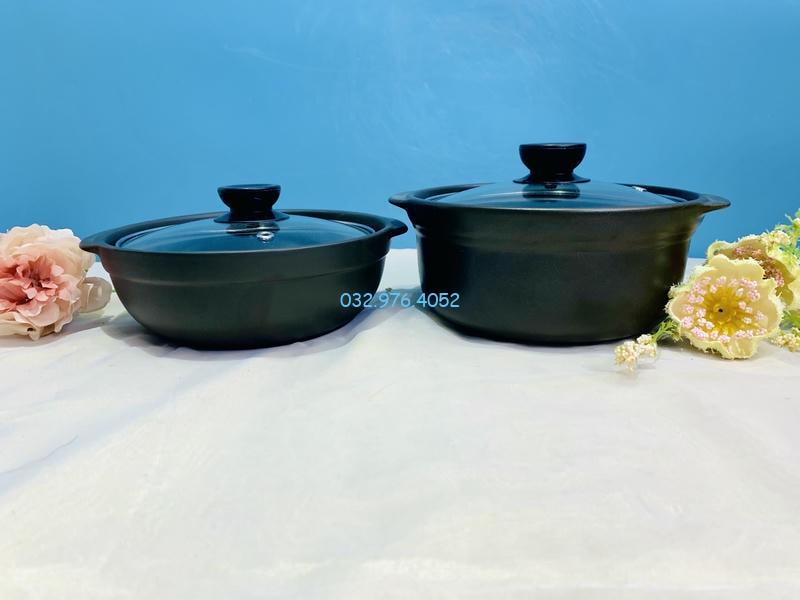 Nồi Niêu Đất Nắp Kính Full Size