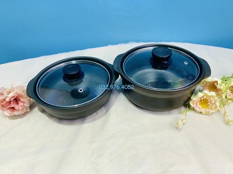 Nồi Niêu Đất Nắp Kính Full Size