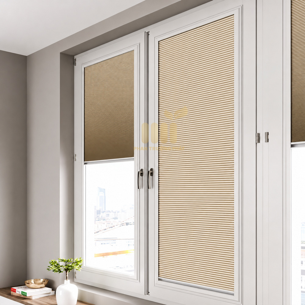 Rèm Tổ Ong Gắn Trên Kính Lùa Lên Hệ 30