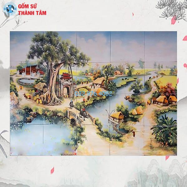 Tranh Gốm Vẽ Trơn Ốp Tường | Đồng Quê tranh gom ve tron op tuong dong que 600